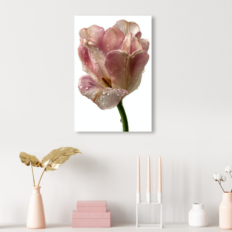 Droplet Tulip II Print by Oliver Gal, 10"H x 15"W, Gallery Wrapped