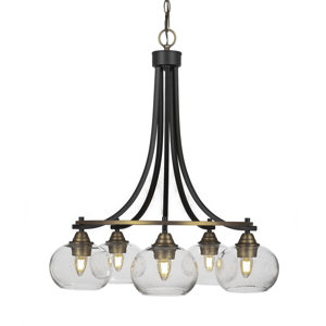 Michell 5 - Light Dimmable Wagon Wheel Chandelier