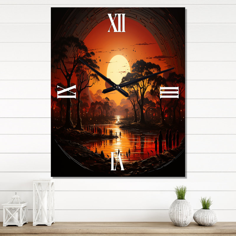 Horloge murale Tribal africain Eternity I, H 40 po x l 30 po x P 1 po