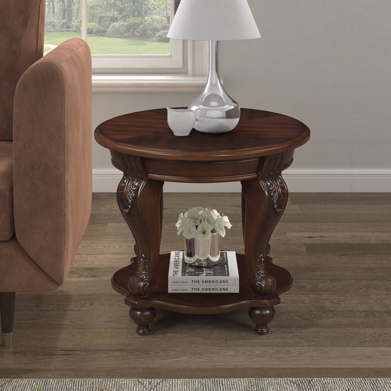 Table de bout ronde Retro, Cerisier, Cerisier