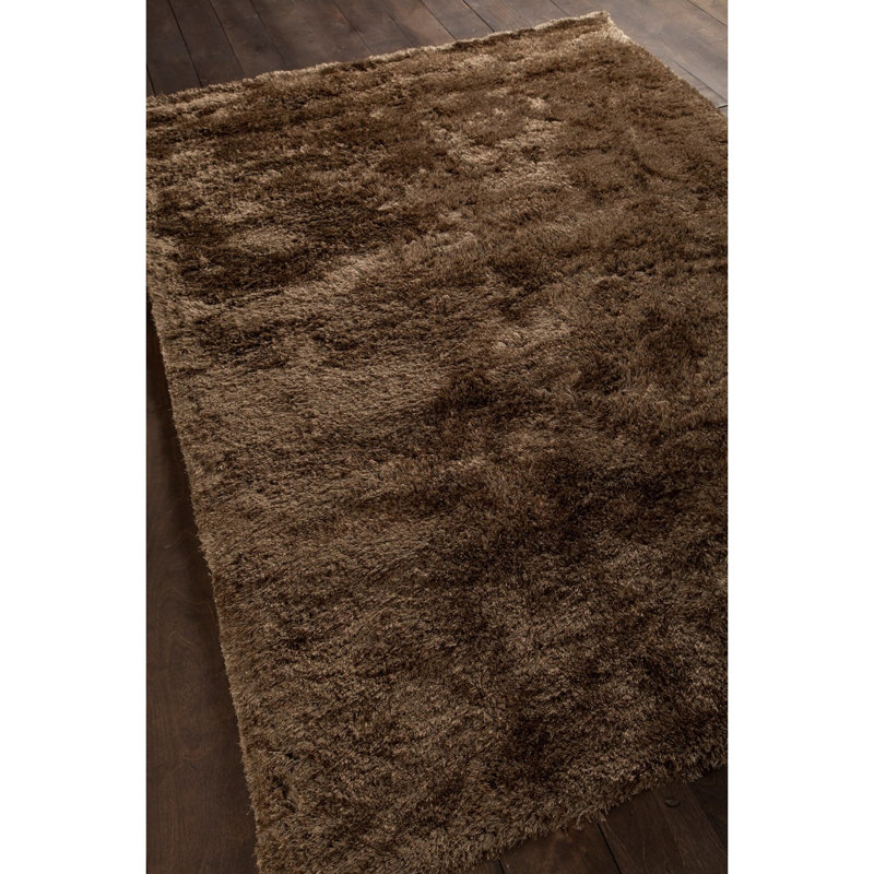 Casula Authentic Hand-Woven Handmade Brown, Beige & Ivory Modern Casual Mixed Texture Tonal Shag Wool & Polyester Area Rug