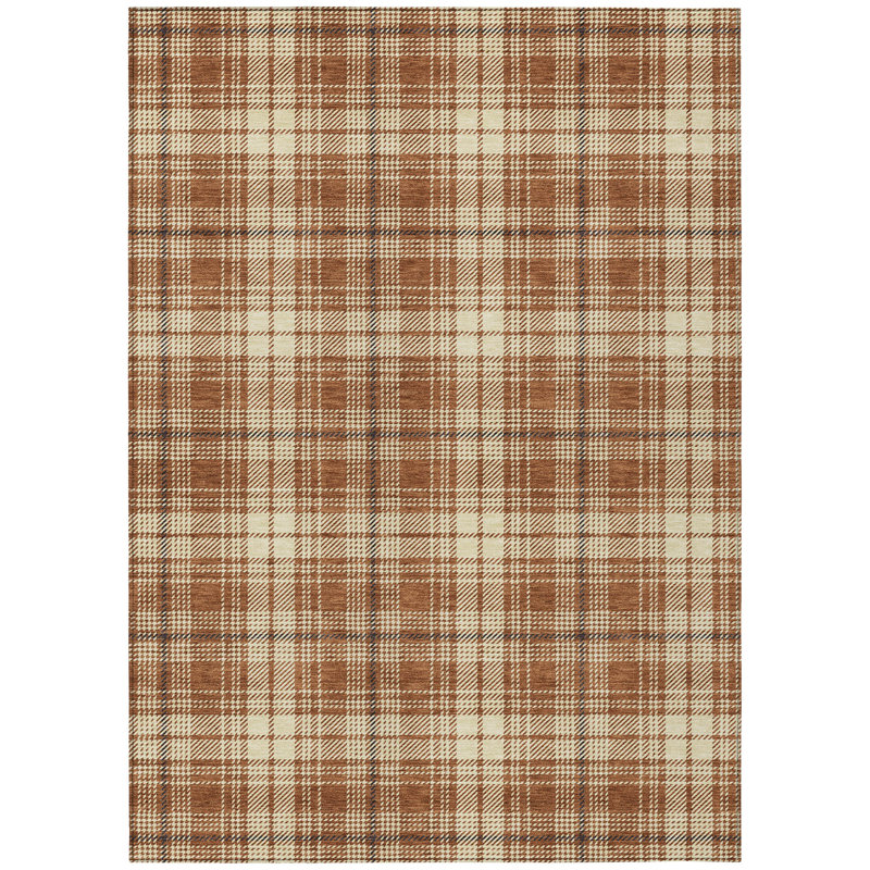 Paprika Rectangular Synthetic Flat Woven Washable Rug 2'6" x 3'10"
