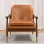 Chaises d'appoint confortables en similicuir avec structure en bois pour la maison et le bureau-115186810