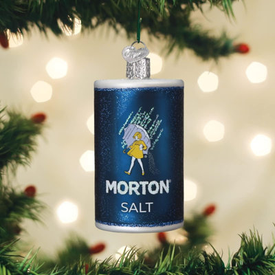 Old World Christmas Blown Glass Ornament for Christmas Tree, Morton Salt Canister