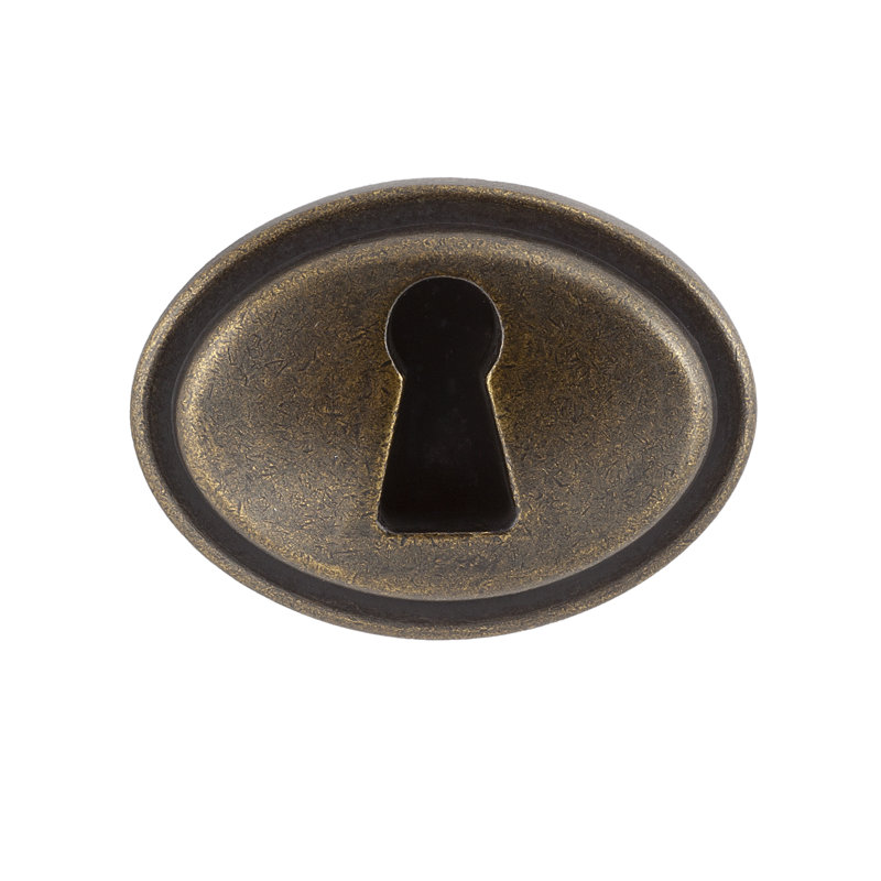 Faux Keyhole 1-5/16" Length Antique Brass, Antique Brass