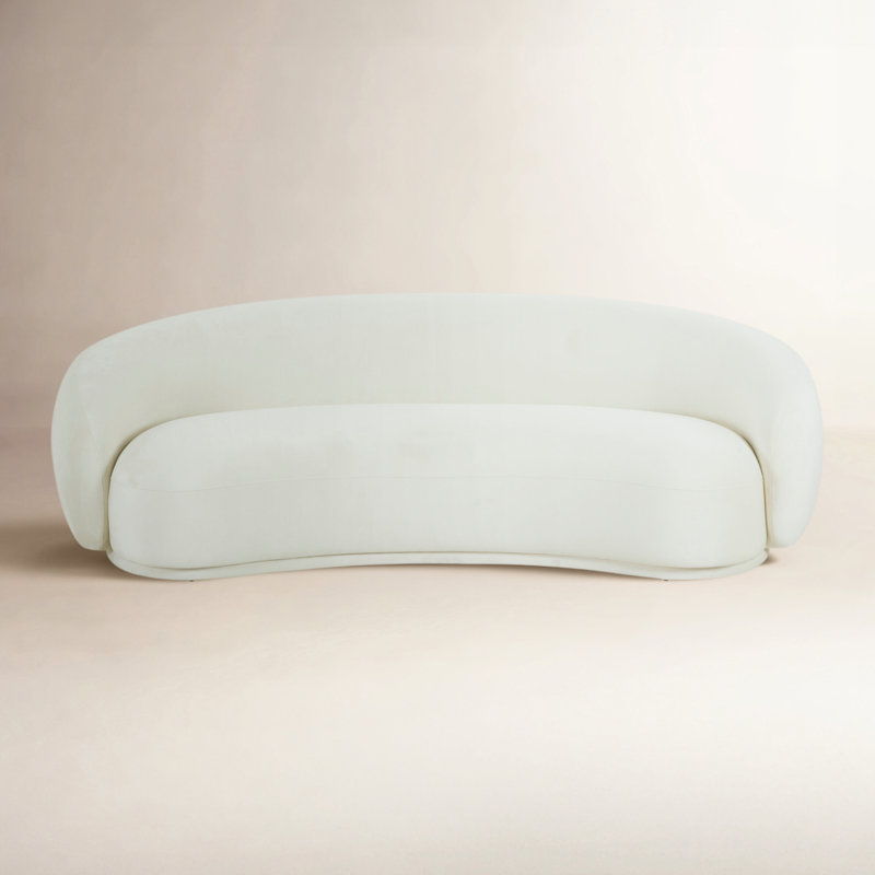 Tov Furniture Kendall Cream Velvet Sofa, White Velvet