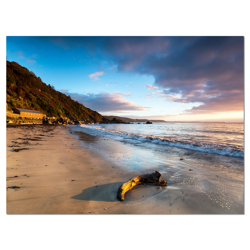 «Looe Cornwall Beach at Sunrise Modern Beach», reproduction de photo sur toile tendue, H 30 po x l 40 po x P 1 po
