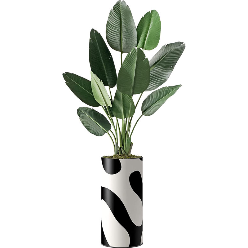 Arbre artificiel avec motif de bloc de couleur noir et blanc, arbre artificiel pour salon, chambre à coucher, bureau, 5,58 pieds (67 po) Signleader