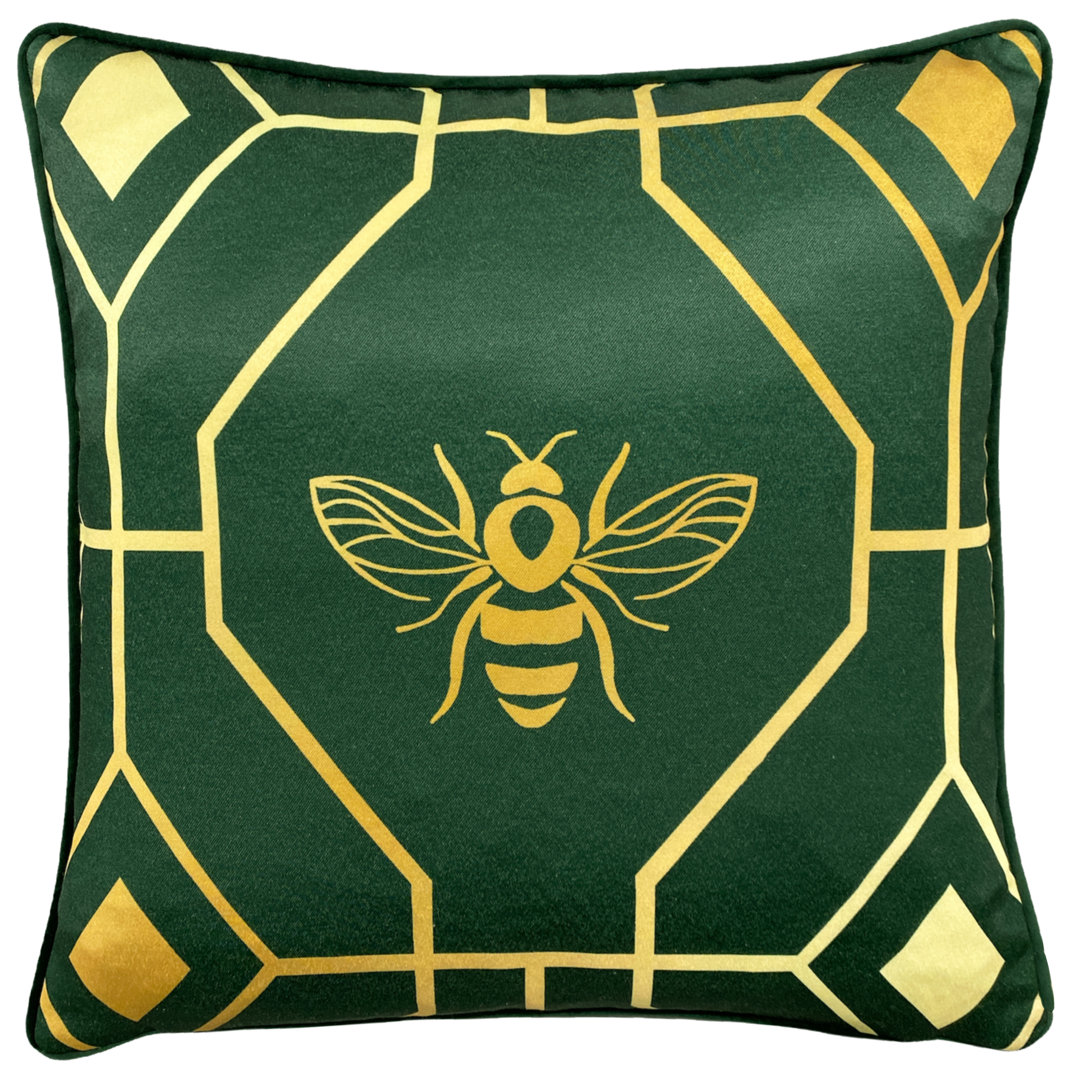 Furn. Bee Deco Cushion Cover, Polyester, Navy