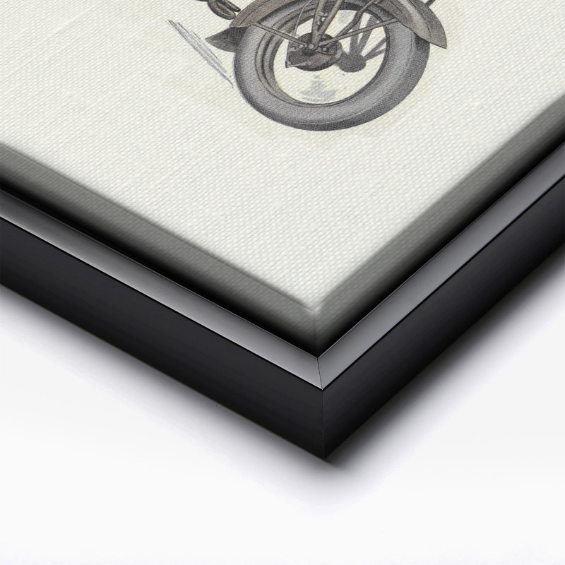 Fée à moto, Cadre noir, Canevas, 11"H x 14"W
