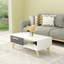 Table basse moderne, blanc et anthracite, 100% panneau de particules recouvert de mélamine, épaisseur: 0,7 pouce | Design élégant pour le salon et les espaces contemporains, durable et chic-567988633-569678454