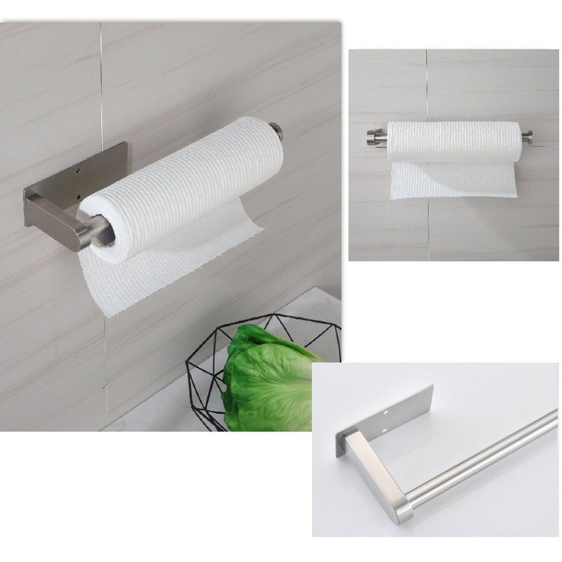 2-Piece Under Cabinet Wall-Mount Paper Towel Holder, Brushed Nickel