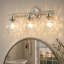 3 lumières 21 po Éclairage pour meuble-lavabo avec abat-jour en verre martelé-1463591059