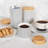 3-Piece Canister Set, Sugar Container, Coffee Storage, Lids, Kitchen, Ceramic,  Black And White