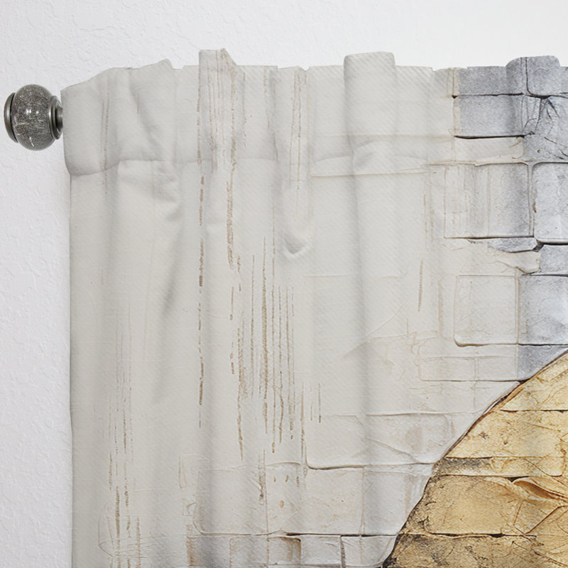 Genna Gray Gold Minimalism Potteries - Modern Curtain - Velvet Room Darkening - 1 Panel, 52" W x 84" L