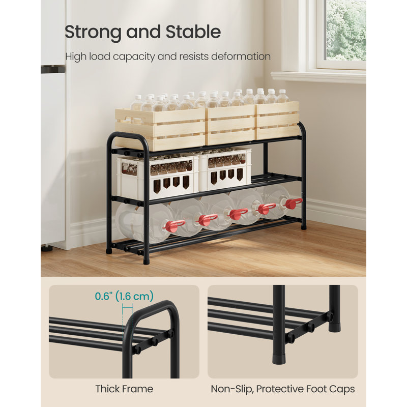 3 Tier Expandable Adjustable Shoe Rack, 47.7cm H x 44.5cm W x cm D