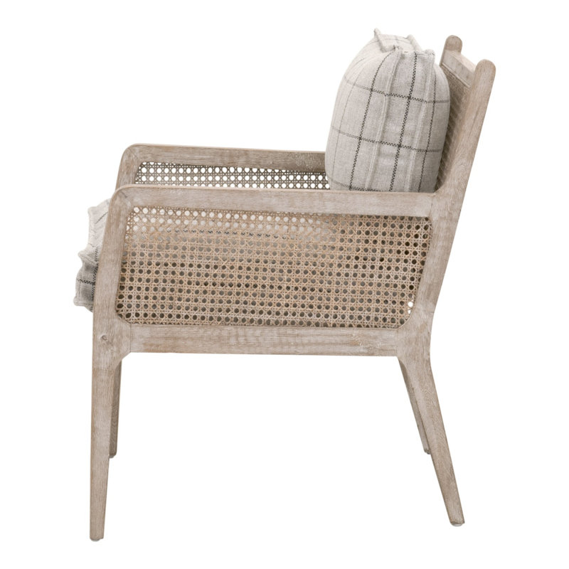 Fauteuil club en tissu gris Léone