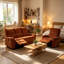Canapé inclinable orange brûlé Trask-129933826