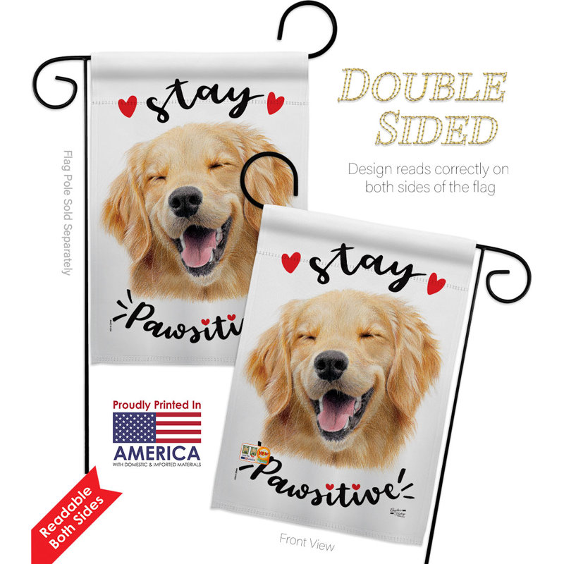 Ensemble de drapeaux en polyester 18 x 13 pi Stay Pawsitive Garden