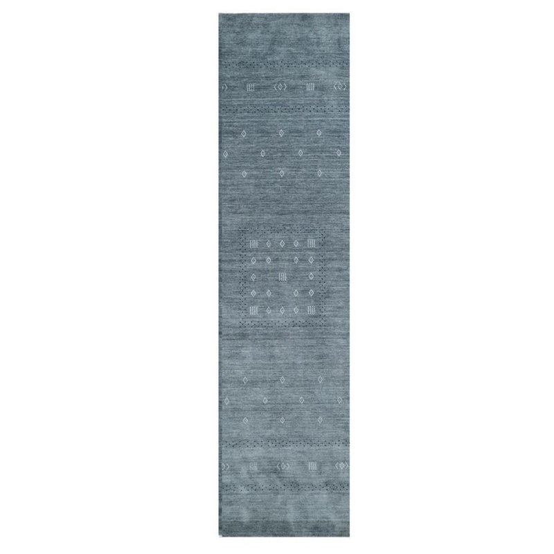 Simi Hand Knotted Cotton/Wool Southwestern Area Rug, Runner 2'6" x 8', Slate
