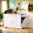 Fluted Kitchen Island With Tilt-out Trash Can, Power Outlet, Internal Storage Rack, 3 Drawers And 3 Open Side Racks-970920427