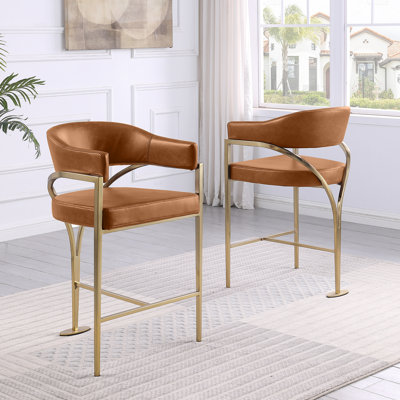 Leathaire Counterheight Chairs With Matte Chrome Frame