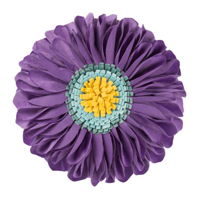 Appliqued Throw Pillow 3D Sunflower Accent Pillow Cover & Insert