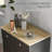 Distressed Black Sideboard With Solid Wood Countertop-802232699