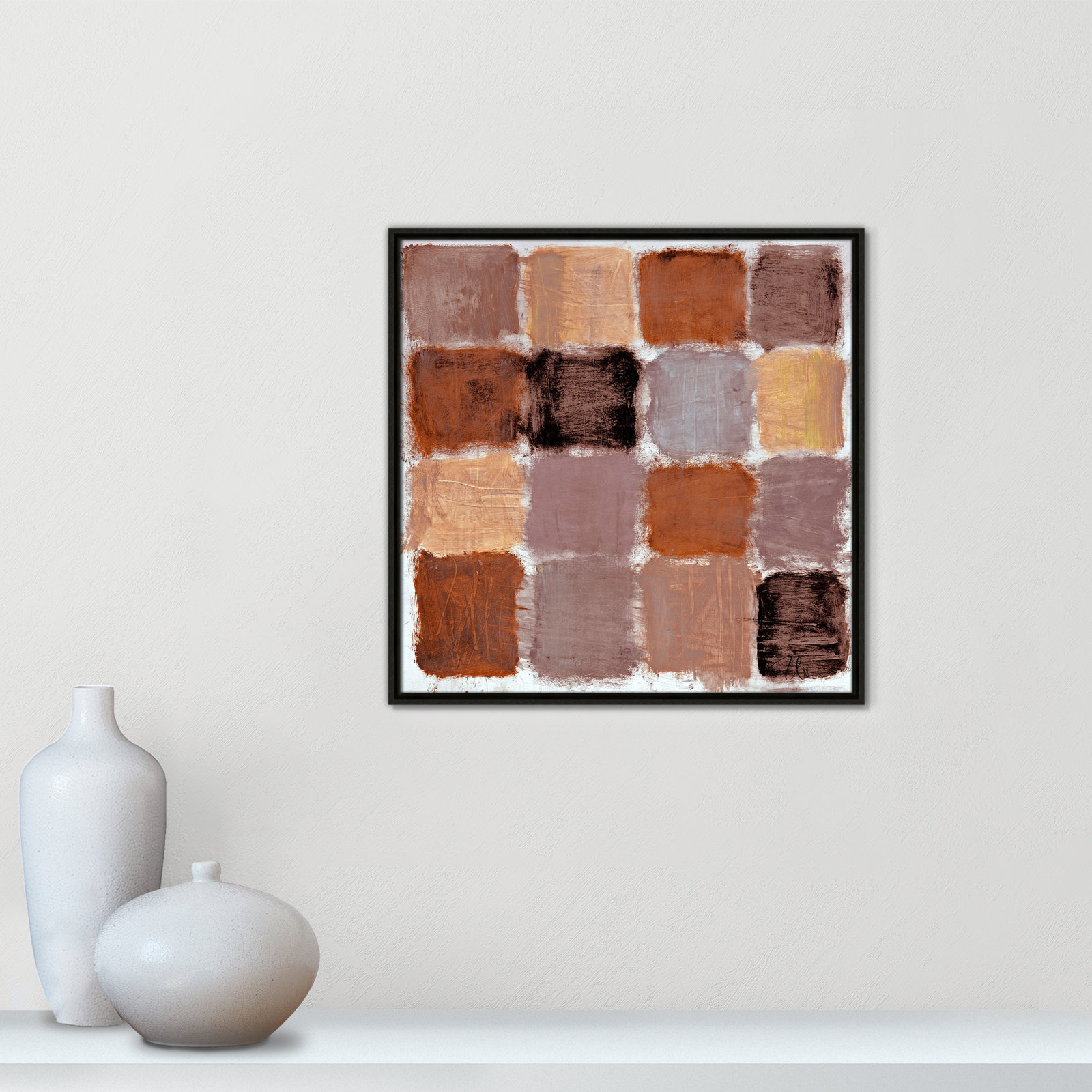 Powder Room Spice Reflections Print by , 25.5" H x 25.5" W, Espresso