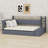 Modern Upholstered Daybed with Storage Footstool, Built-In Shelves, Trundle, USB and LED-1243511484