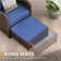 Ensemble de conversation en rotin pour 2 personnes avec repose-pieds Idamarie