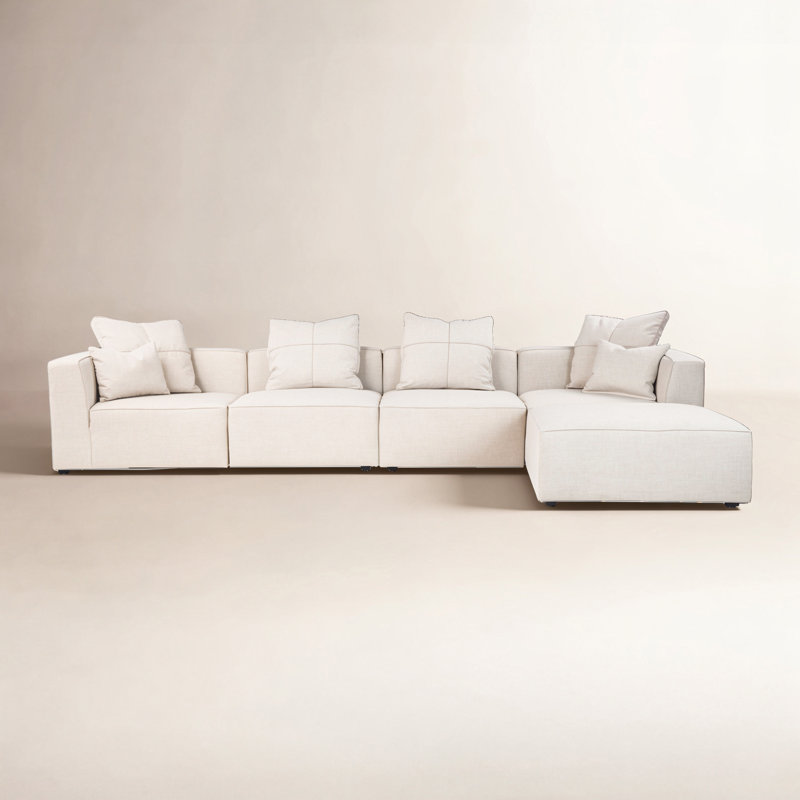 Del Upholstered L-Shaped Sectional Reversible, Bella Aubergine Performance Velvet
