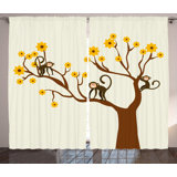 Polyester Semi Sheer Curtain Pair