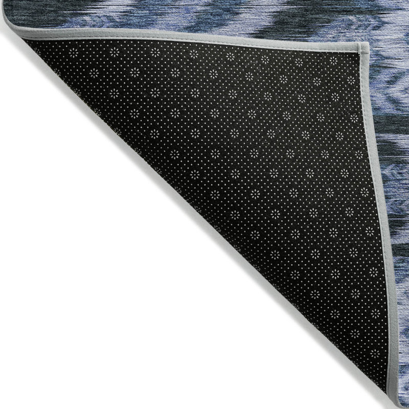 HomeRoots 3' X 5' Denim Blue And Sky Blue Southwestern Washable Indoor Outdoor Area Rug