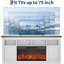 Meuble télé pour téléviseur de 75 po ou moins Farmhouse, centre de divertissement avec rangement ouvert et tablettes réglables, console de télévision avec portes pour le salon et la chambre à coucher-1215880694-1215880693