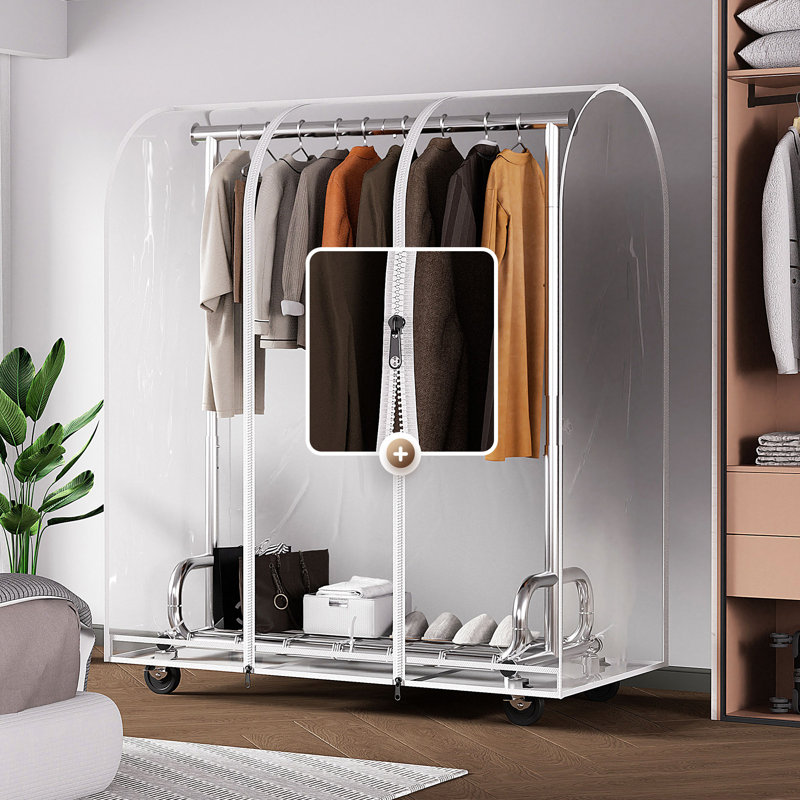 Adjustable Rolling Clothing Rack