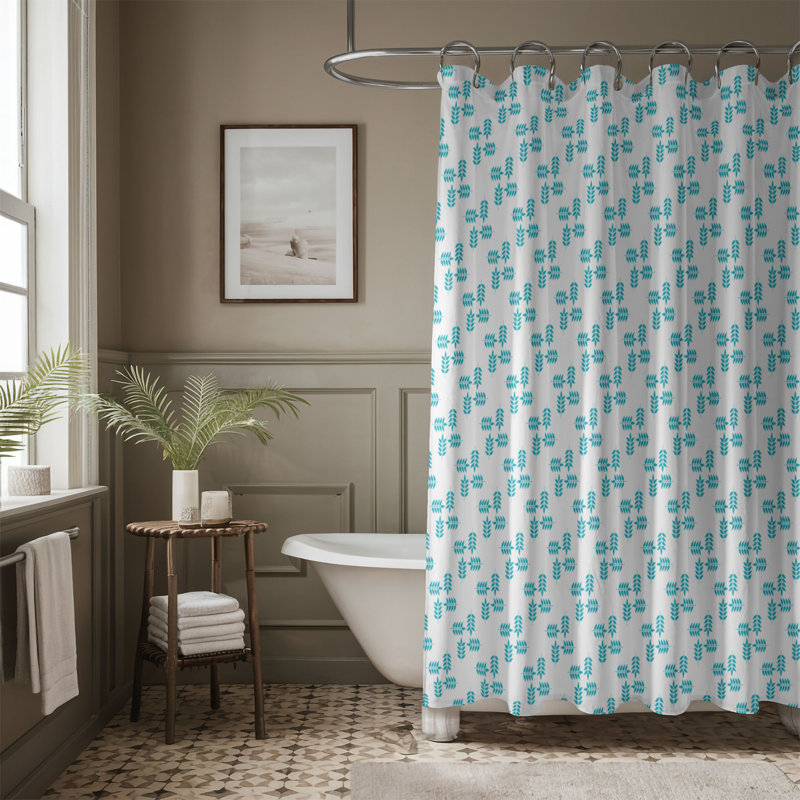 Cobalt Shapes - Rideau de douche Premium, H 74 po x l 71 po