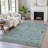 Machine Washable Indoor/Outdoor Xhevrie Teal Rug-111946619