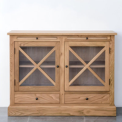 Modern Burlywood Solid Wood Sideboard