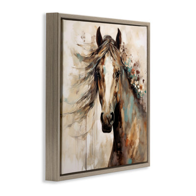 Brown Horse with Florals