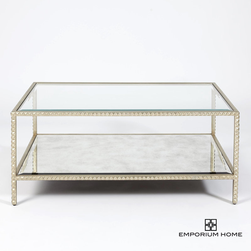Emporium Home Glass Cocktail Table, Silver