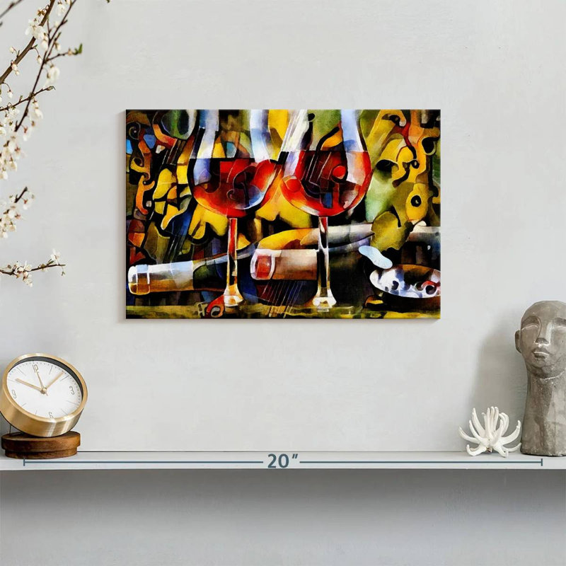 Vin sur toile, H 8 po x l 12 po x P 1 po
