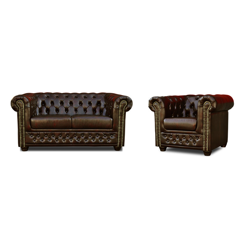 Canton Faux Leather Loveseat, Dark Brown, 3