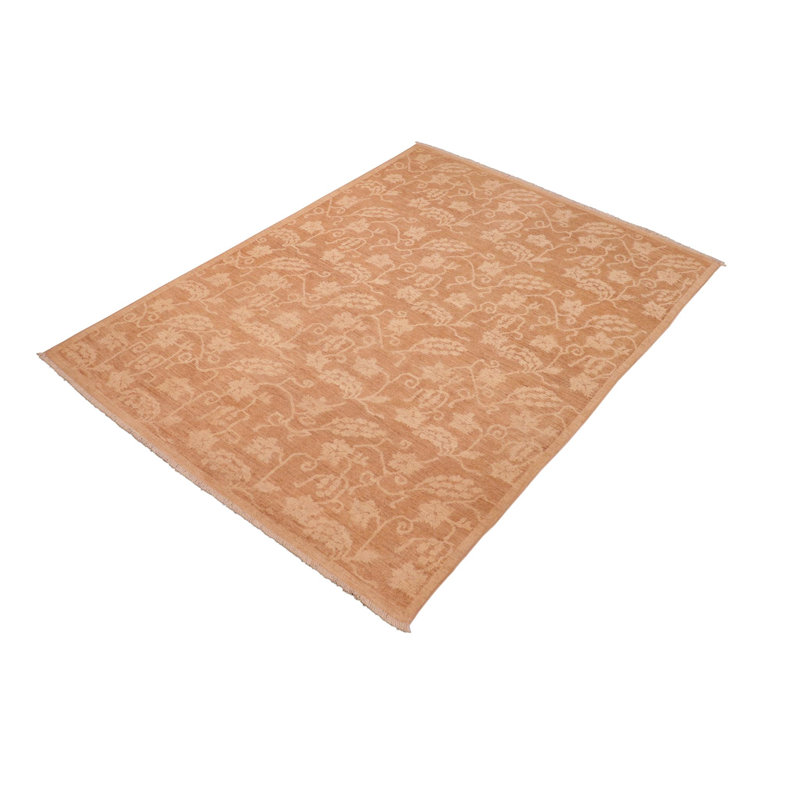 Tapis oriental brun en laine noué à la main 6 pi x 8 pi 7 po Baccio