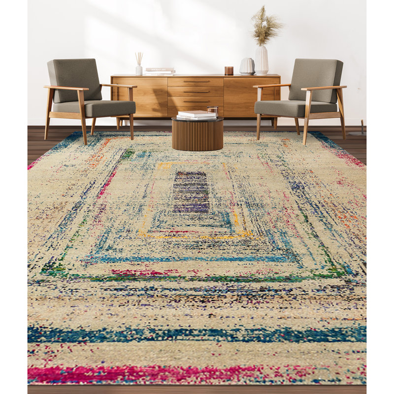 Hand Knotted Indoor Rug, Rectangle 5' x 8'