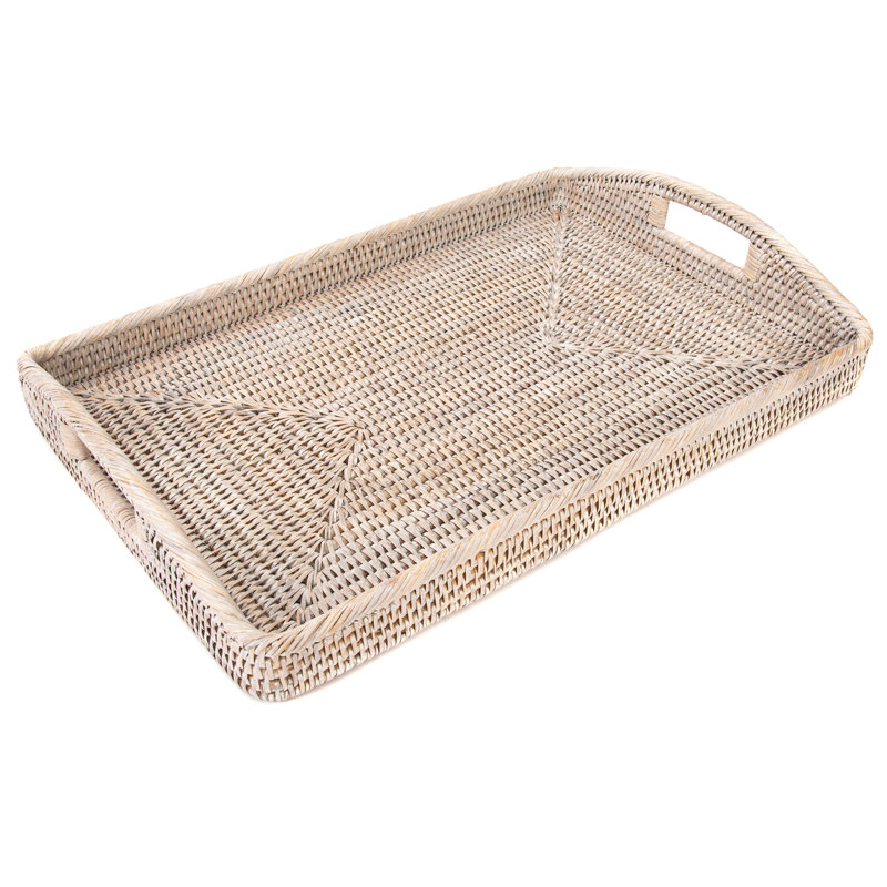 Repose-pieds rectangulaire Ilonka Grayton, H 2 po x l 21 po x P 14 po, Pas de paquet, Blanc délavé