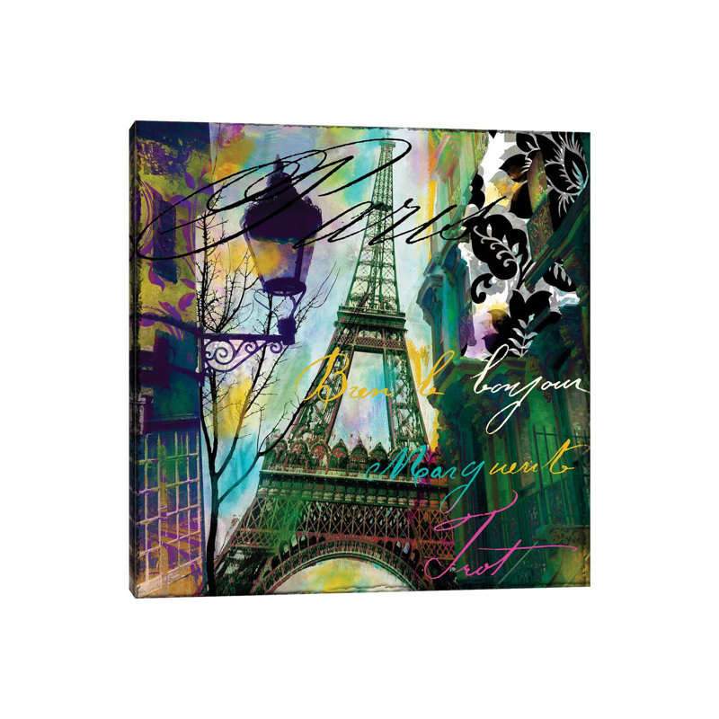 To Paris With Love I by Color Bakery - Wrapped Canvas Print