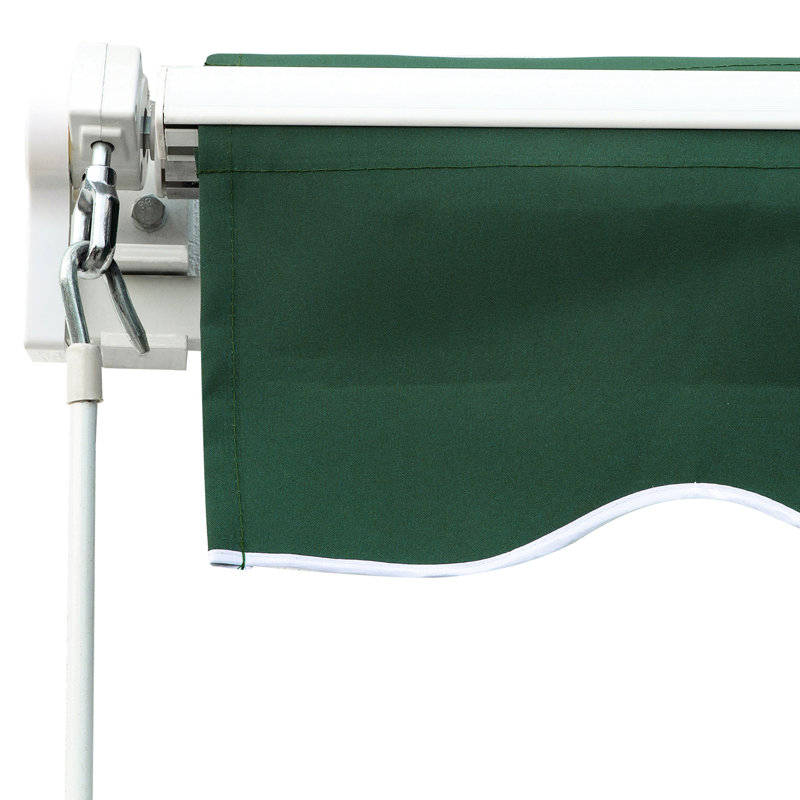 8' X 7' Patio Awning - Manual Retractable Sun For Patio. Protection. Aluminum And Steel. Versatile Installation. Adjustable In Exterior Screening Deck Window Cover. Reduces Heat & Effects. Steel,