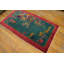 Tapis rectangulaire vert en laine noué à la main à motif floral vert des années 1920