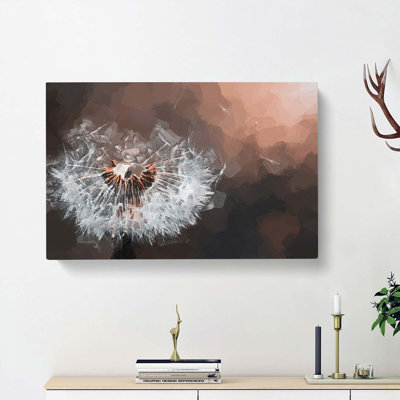 Floating Dandelion Seeds in Abstract - Wrapped Canvas